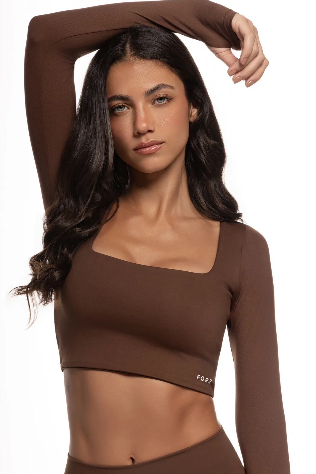 Cropped Manga Longa Recorte Dedo - Expresso moda fitness feminina Expresso Forz Fitwear expresso 2