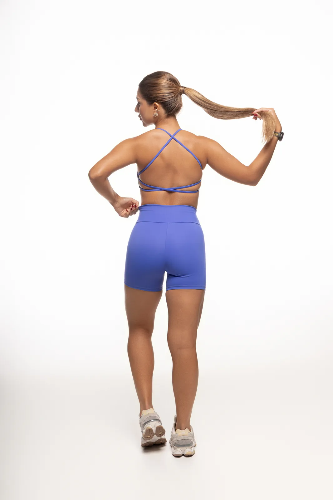 Bermuda Liso Cós Largo - Hyper Blue bermuda fitness feminina Hyper Blue Forz Fitwear hyper blue 2