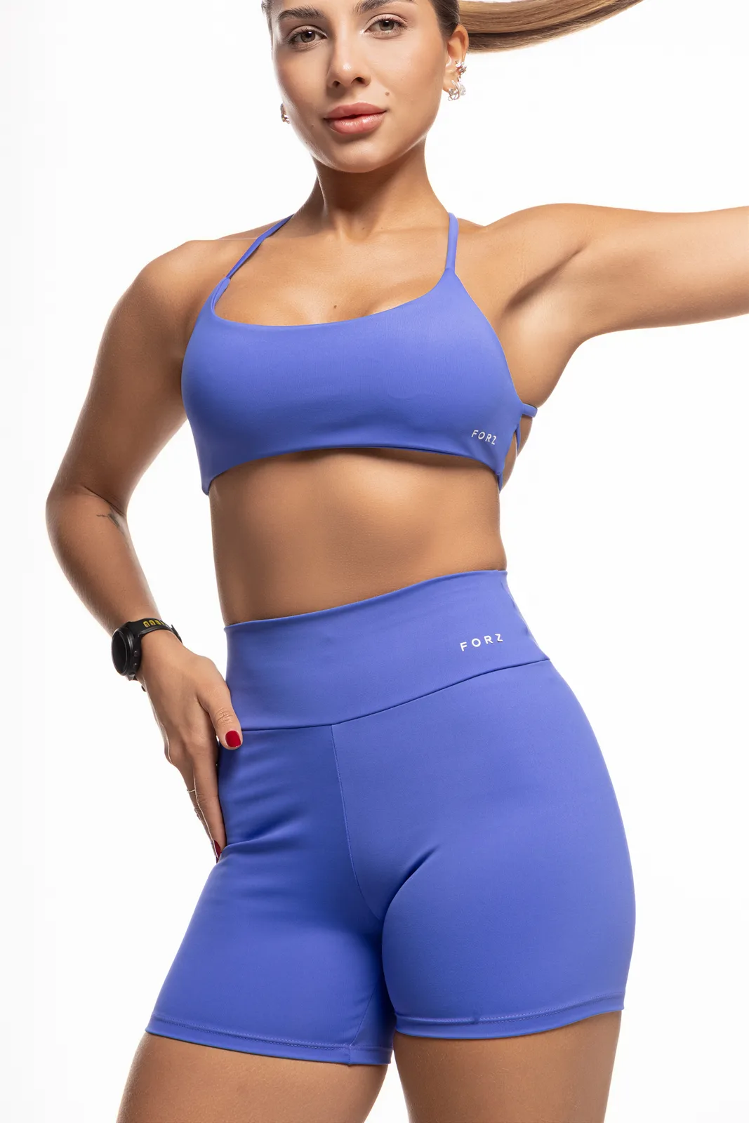 Bermuda Liso Cós Largo - Hyper Blue bermuda fitness feminina Hyper Blue Forz Fitwear hyper blue 5