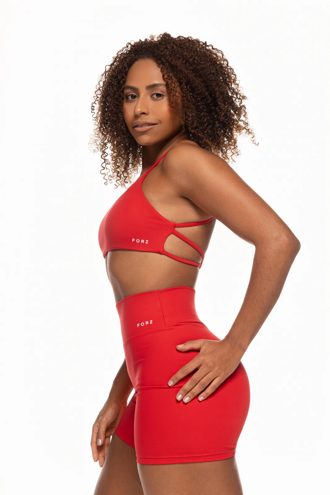 Bermuda Liso Cós Largo - Vermelho bermuda fitness feminina Vermelho Forz Fitwear vermelho 1
