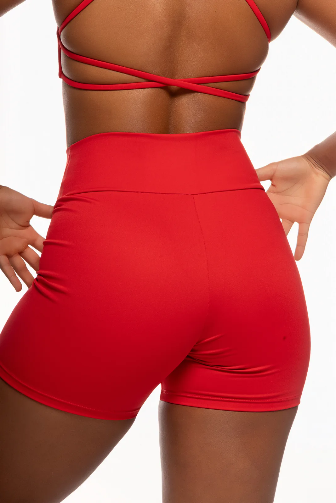 Bermuda Liso Cós Largo - Vermelho bermuda fitness feminina Vermelho Forz Fitwear vermelho 4