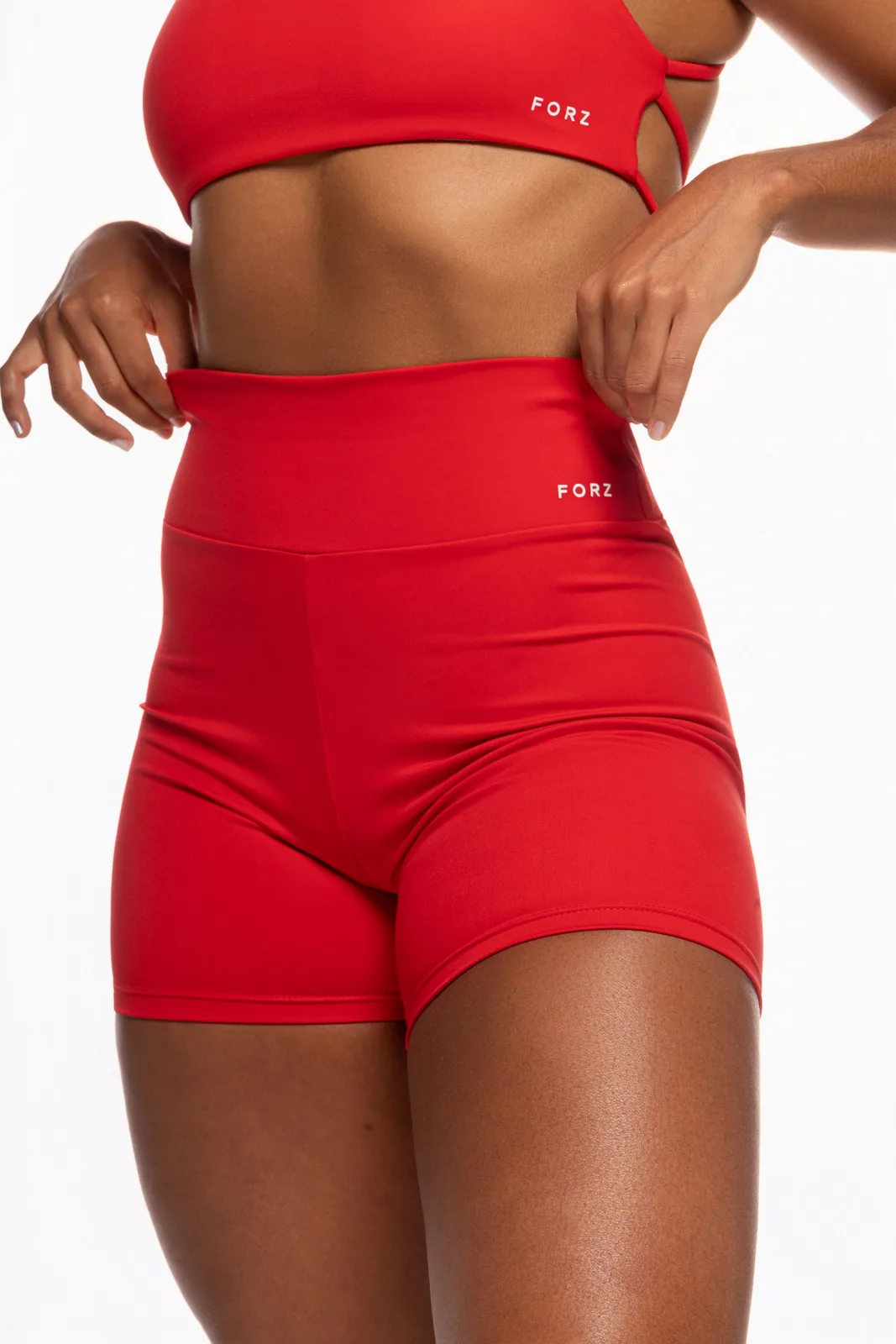 Bermuda Liso Cós Largo - Vermelho bermuda fitness feminina Vermelho Forz Fitwear vermelho 3
