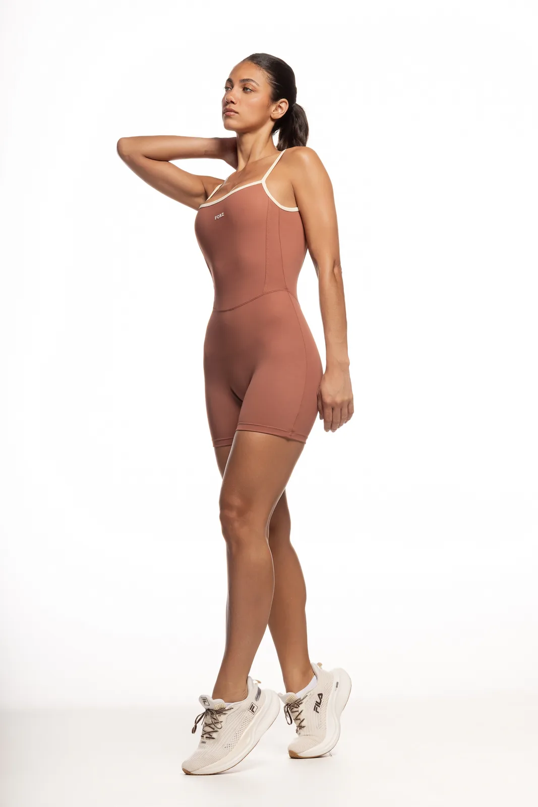 Macaquinho Alças Reguláveis macaquinho fitness feminino Bronze Forz Fitwear imagem bling 1