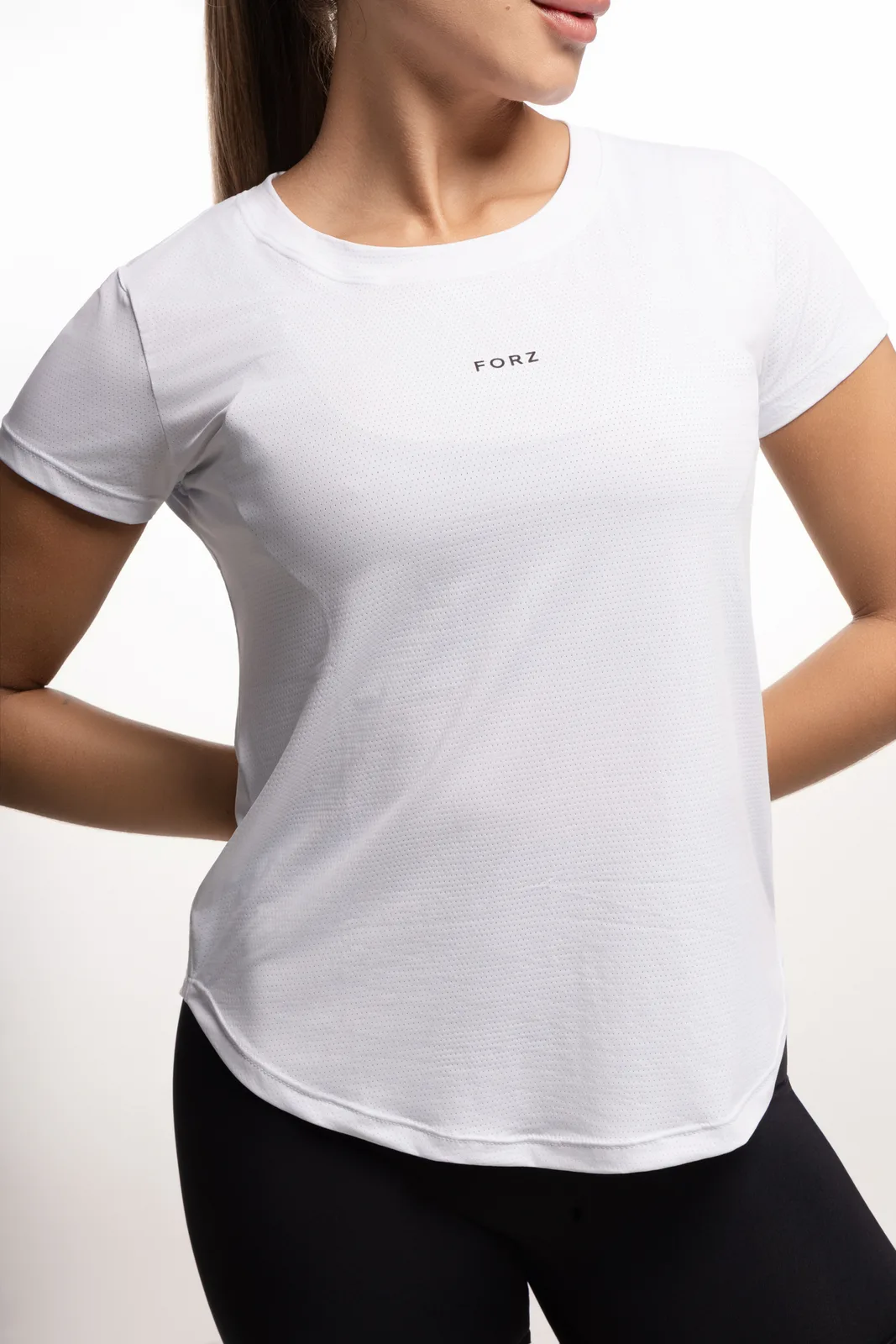 Camiseta Dryfit Arredondada - Branco camiseta dry fit feminina Branco Forz Fitwear branco 3