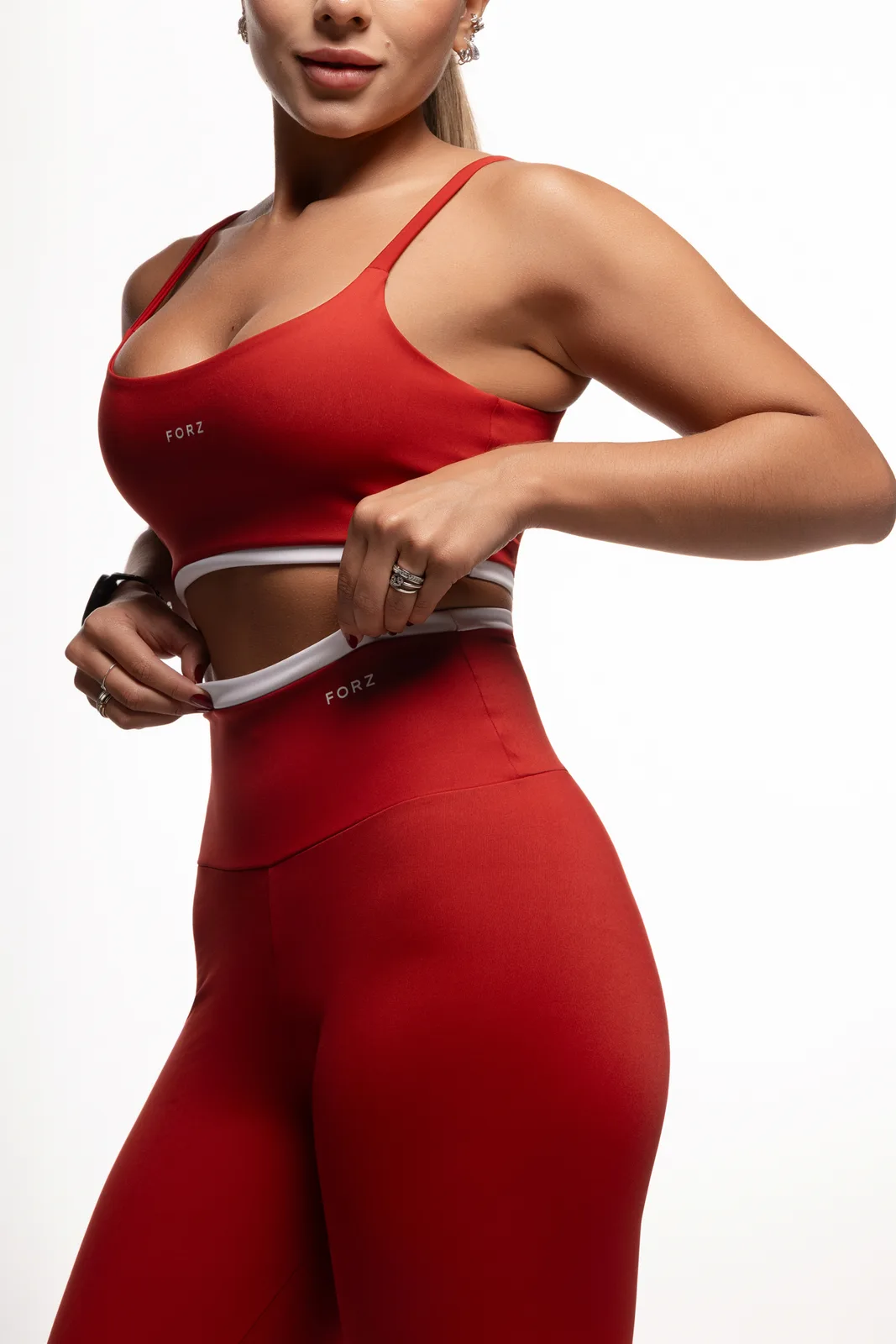 Legging Bicolor - Vermelho e Branco legging fitness feminina Vermelho e Branco Forz Fitwear vermelho e branco 3