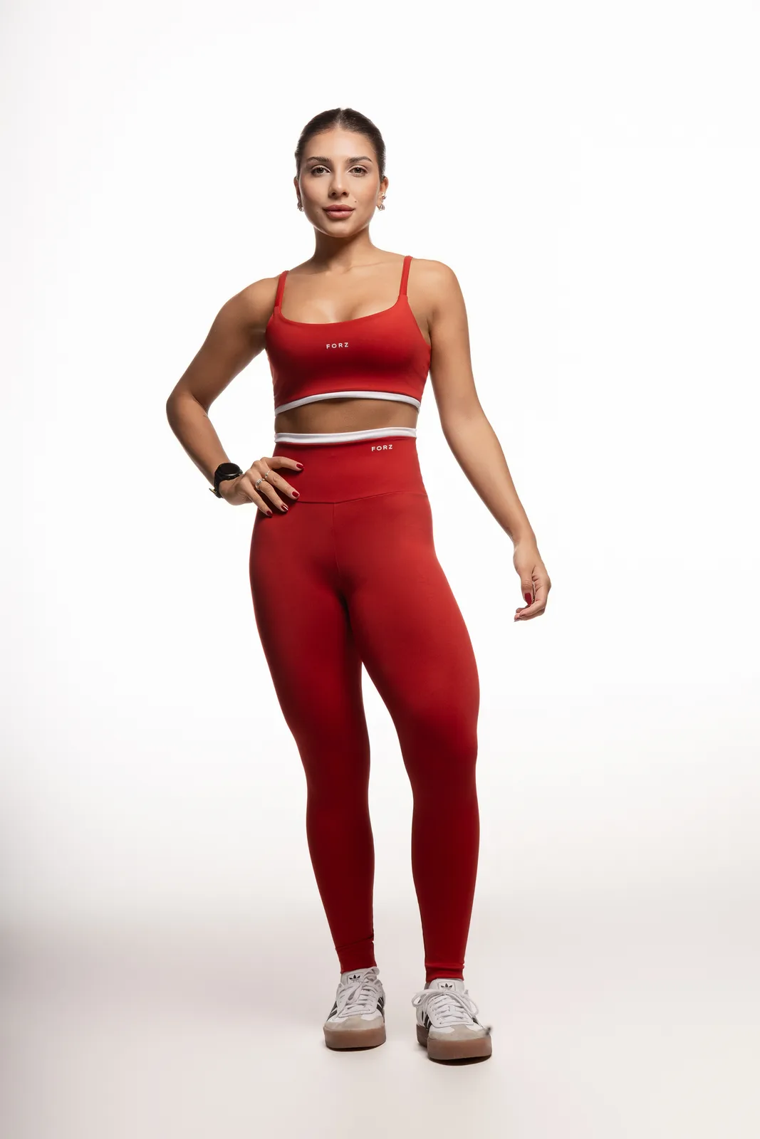 Legging Bicolor - Vermelho e Branco