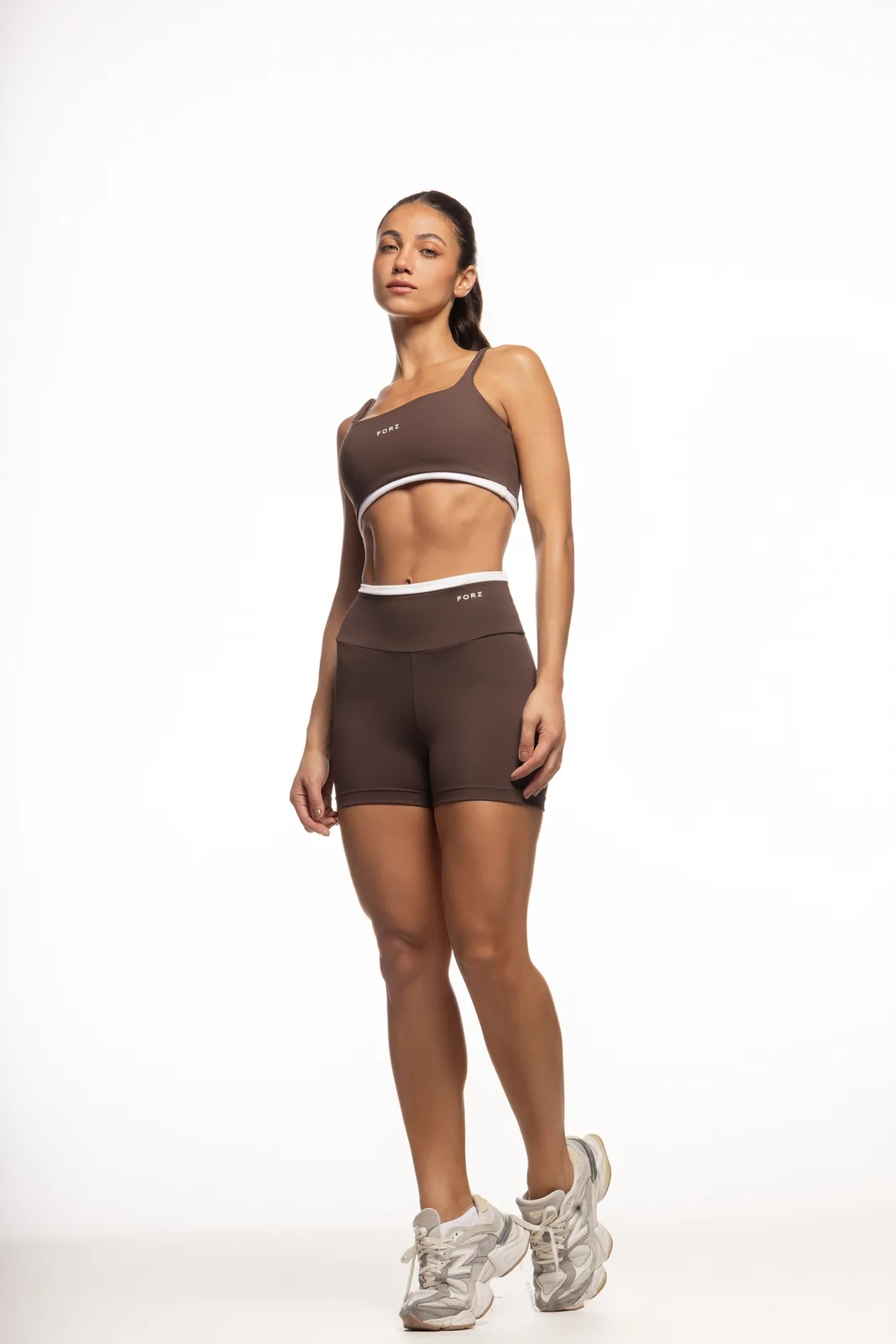 Shorts Bicolor - Marrom e Branco