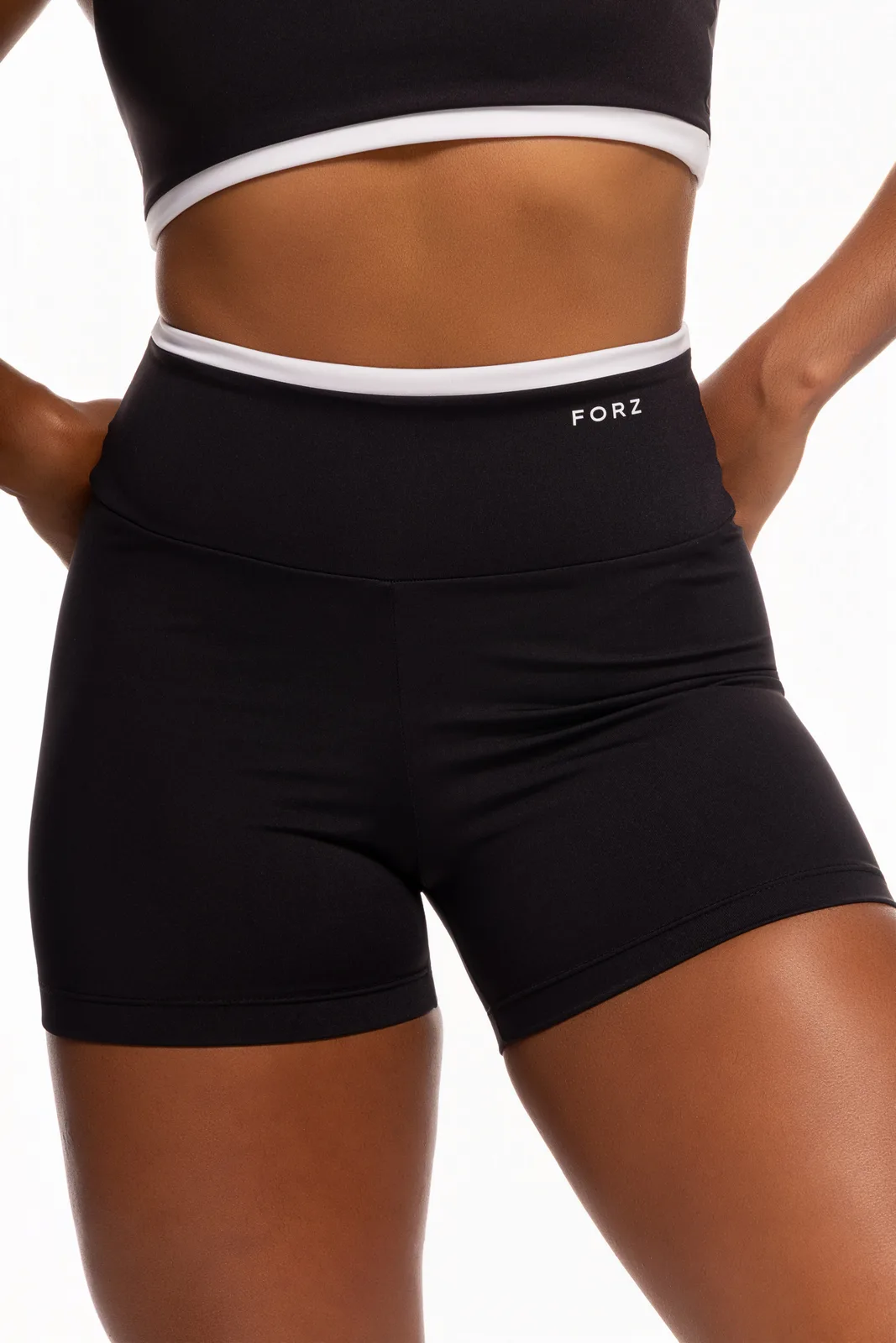 Shorts Bicolor - Preto e Branco moda fitness feminina Preto e Branco Forz Fitwear preto e branco 3