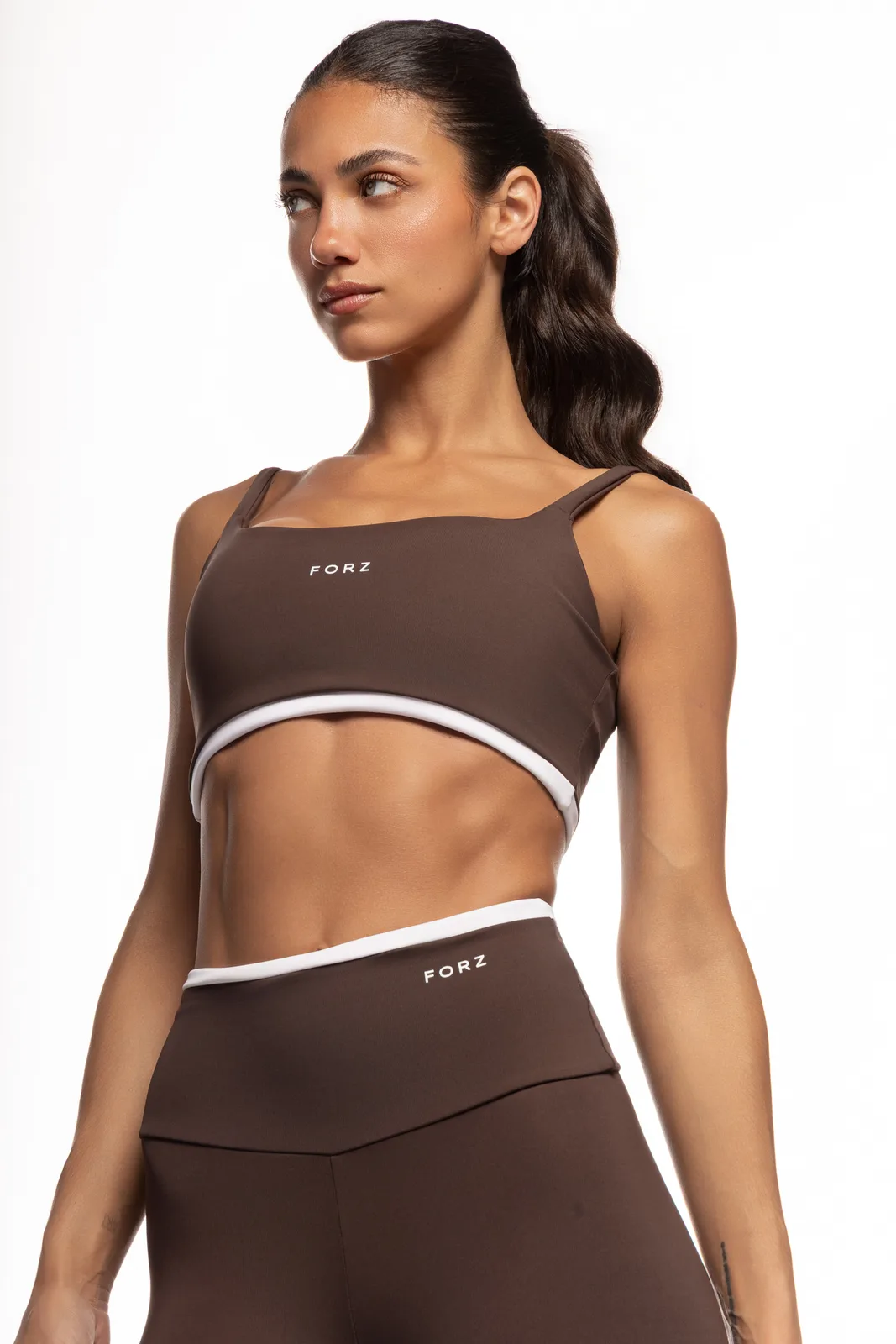 Top Bicolor - Marrom e Branco