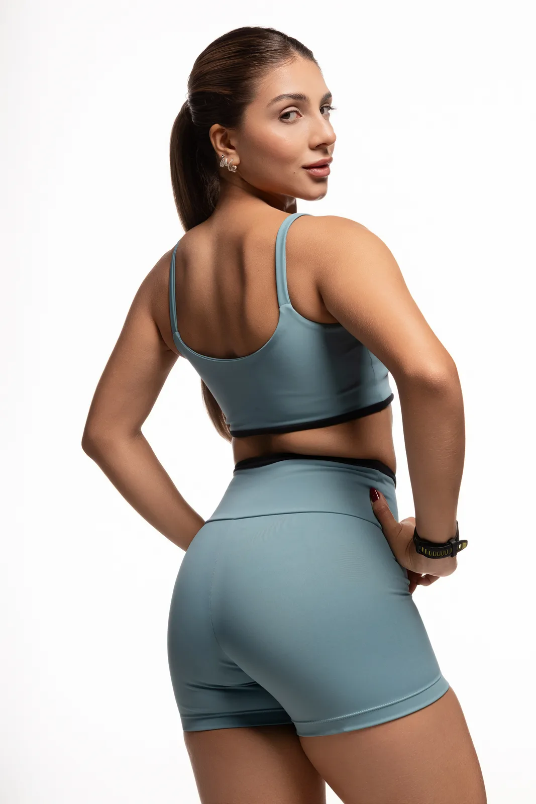 Top Bicolor - Mint e Preto top fitness feminino Mint e Preto Forz Fitwear mint e preto 2