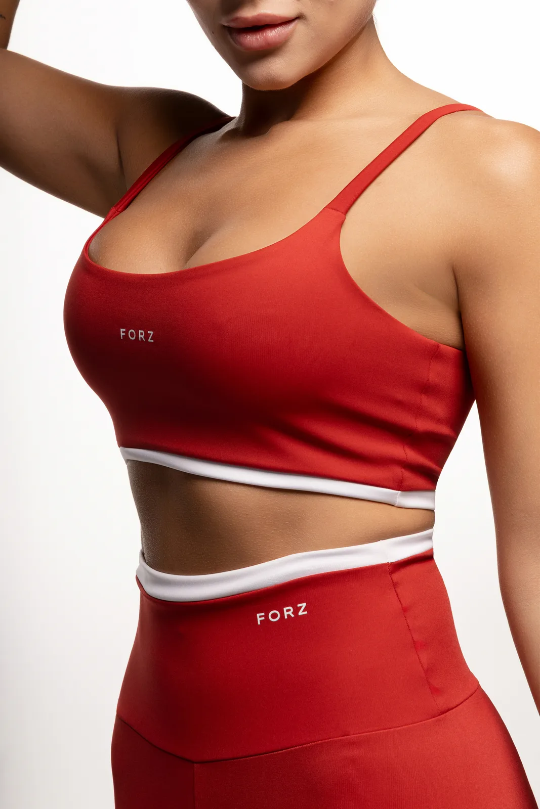 Top Bicolor - Vermelho e Branco top fitness feminino Vermelho e Branco Forz Fitwear vermelho e branco 2