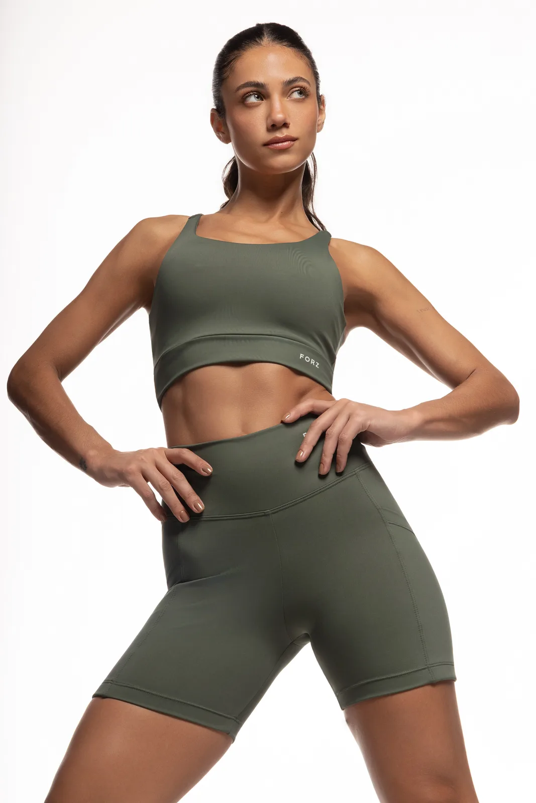 Top Costas Nadador - Verde Militar top fitness feminino Verde Militar Forz Fitwear verde militar 3