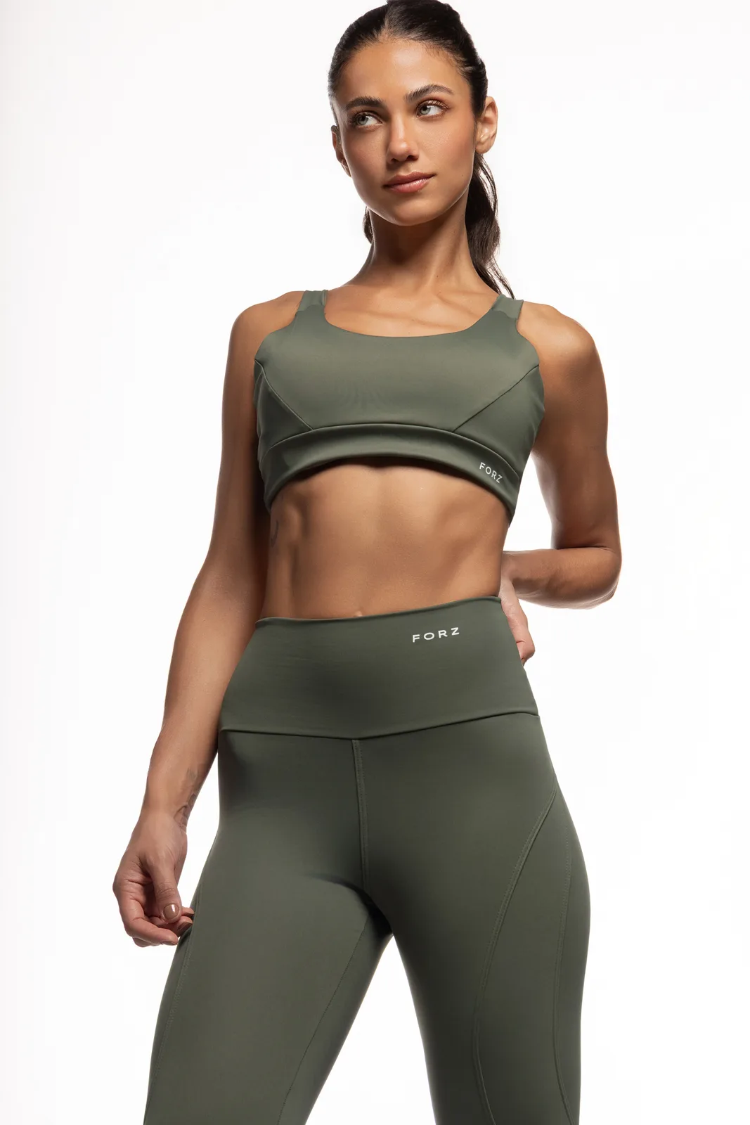 Top Costas Torcida - Verde Militar top fitness feminino Verde Militar Forz Fitwear verde militar 1