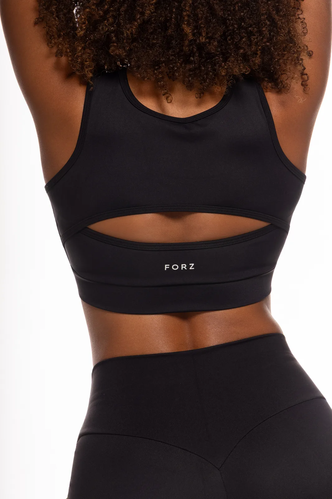 Top com Zíper top fitness feminino Preto Forz Fitwear imagem bling 2